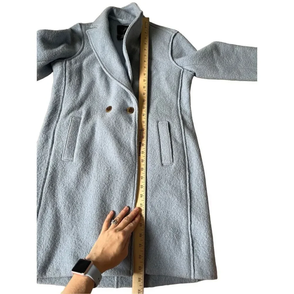 J Crew Coat Daphne Topcoat in Boiled Wool Mountain Blue size 4 6 - Picture 8 of 14